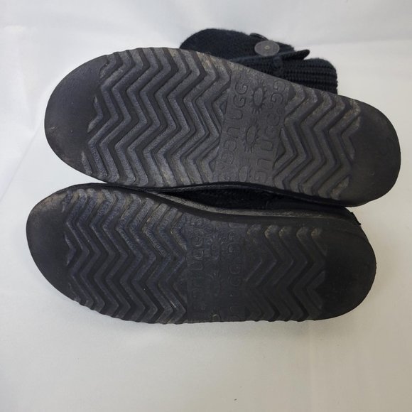 Ugg Australia Women 5819 Comfort Tall Sweater Cardi Knit Boots Shoes Sz 7 Black - Picture 9 of 10